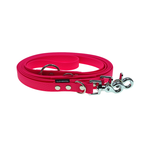 smycz przepinana wodoodporna hexa 20mm rózowa neonowa