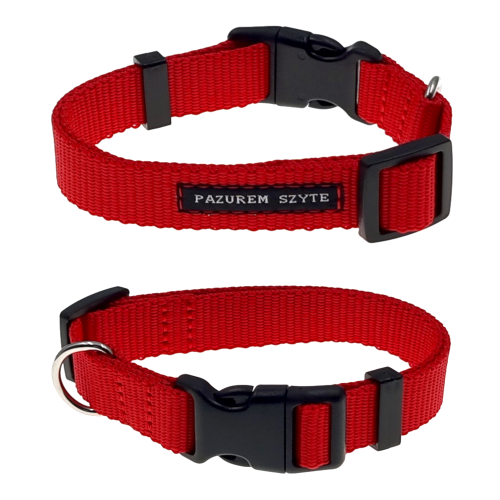 obroża na zatrask z taśmy polipropylenowej 20mm czerwona