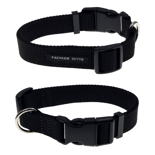 obroża na zatrask z taśmy polipropylenowej 25mm czarna