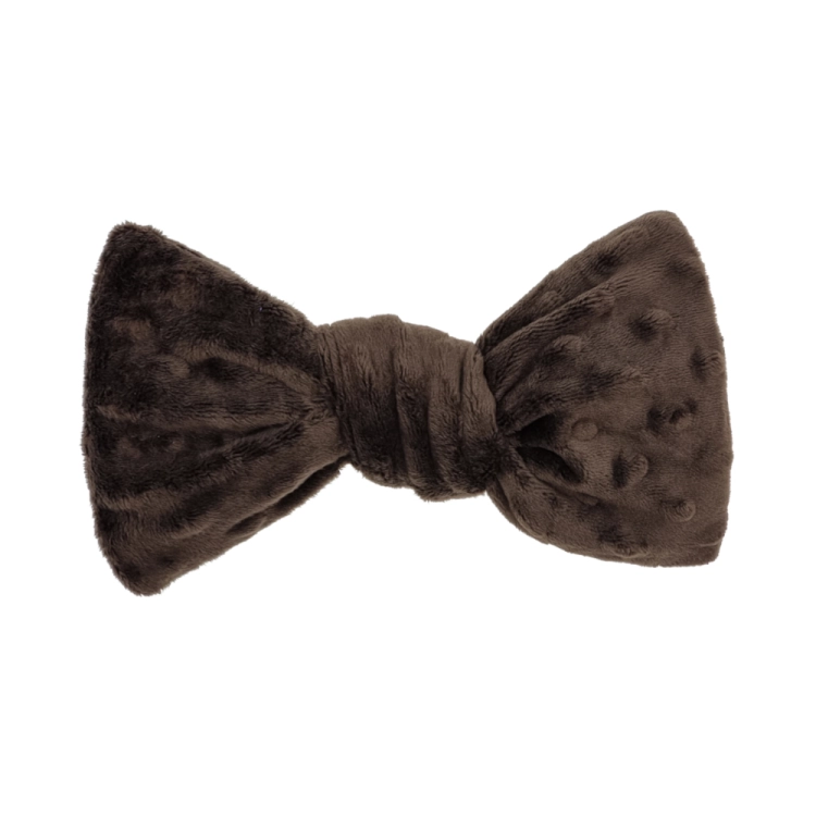 zabawka dla psa szeleszcząca kokardka szarpak brązowa ciemna