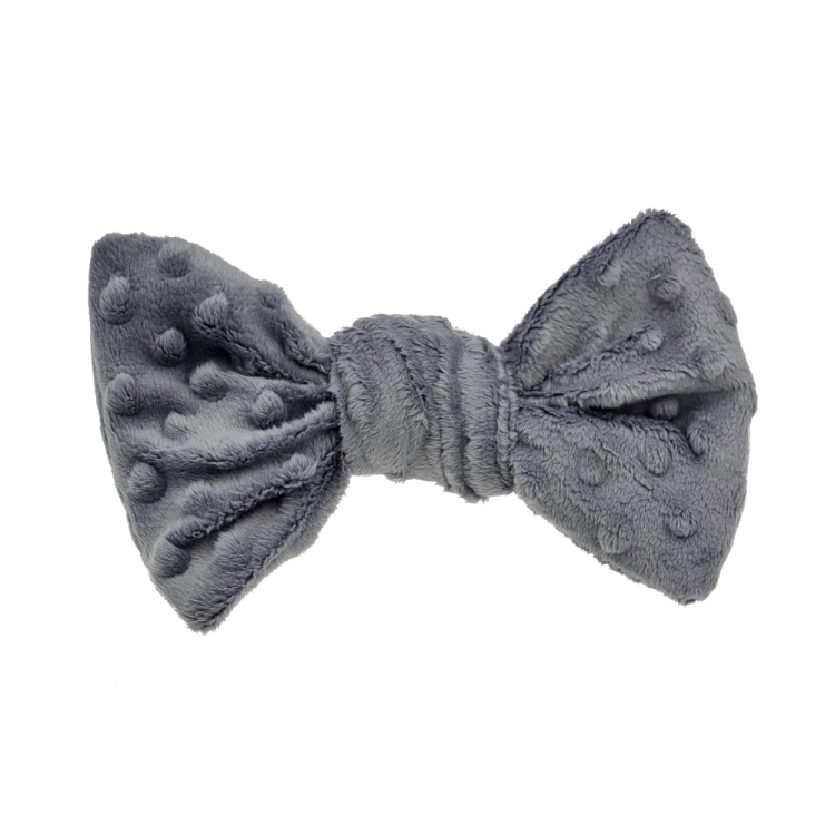 zabawka dla psa szeleszcząca kokardka szarpak szara